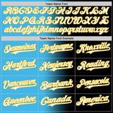 Custom Black White Sky Blue-Gold Authentic Gradient Fashion Baseball Jersey