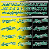 Custom Black Kelly Green Light Yellow-White Authentic Gradient Fashion Baseball Jersey