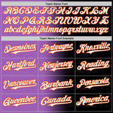 Custom Black White Medium Purple-Orange Authentic Gradient Fashion Baseball Jersey