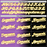 Custom Black White Medium Purple-Yellow Authentic Gradient Fashion Baseball Jersey