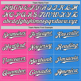 Custom Electric Blue White Pink-Black Authentic Gradient Fashion Baseball Jersey