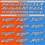 Custom Electric Blue White Orange-Navy Authentic Gradient Fashion Baseball Jersey