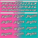 Custom Aqua White Pink-Black Authentic Gradient Fashion Baseball Jersey
