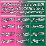 Custom Kelly Green White Pink-Black Authentic Gradient Fashion Baseball Jersey