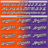 Custom Purple White Orange-Black Authentic Gradient Fashion Baseball Jersey