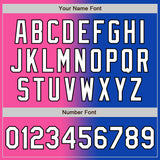 Custom Thunder Blue White Pink-Black Authentic Gradient Fashion Baseball Jersey