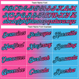 Custom Sky Blue Pink-Black Gradient Fashion Performance T-Shirt