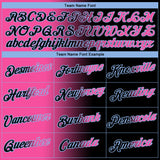 Custom Black Pink-Light Blue Gradient Fashion Performance T-Shirt