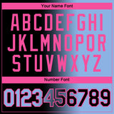 Custom Black Light Blue-Pink Gradient Fashion Performance T-Shirt