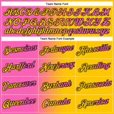 Custom Yellow Pink-Black Gradient Fashion Performance T-Shirt