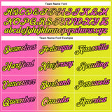 Custom Neon Yellow Pink-Black Gradient Fashion Performance T-Shirt