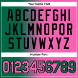 Custom Kelly Green Pink-Black Gradient Fashion Performance T-Shirt