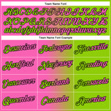 Custom Neon Green Pink-Black Gradient Fashion Performance T-Shirt