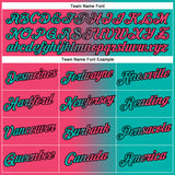 Custom Aqua Neon Pink-Black Gradient Fashion Performance T-Shirt