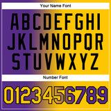 Custom Purple Yellow-Black Gradient Fashion Performance T-Shirt