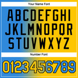 Custom Powder Blue Yellow-Black Gradient Fashion Performance T-Shirt