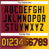 Custom Crimson Yellow-Black Gradient Fashion Performance T-Shirt