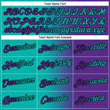 Custom Purple Aqua-Black Gradient Fashion Performance T-Shirt