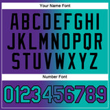 Custom Purple Aqua-Black Gradient Fashion Performance T-Shirt