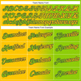 Custom Neon Green Yellow-Navy Gradient Fashion Performance T-Shirt