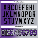 Custom Purple Gray-Black Gradient Fashion Performance T-Shirt