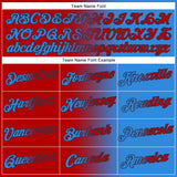 Custom Powder Blue Red-Navy Gradient Fashion Performance T-Shirt