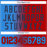 Custom Powder Blue Red-Navy Gradient Fashion Performance T-Shirt