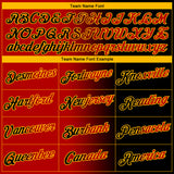 Custom Black Red-Gold Gradient Fashion Performance T-Shirt