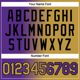 Custom Purple Old Gold-Black Gradient Fashion Performance T-Shirt