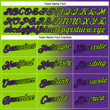 Custom Purple Neon Green-Black Gradient Fashion Performance T-Shirt