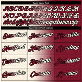 Custom Maroon Cream-Black Gradient Fashion Performance T-Shirt