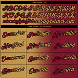 Custom Maroon Old Gold-Black Gradient Fashion Performance T-Shirt