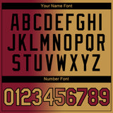 Custom Maroon Old Gold-Black Gradient Fashion Performance T-Shirt