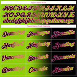 Custom Black Neon Green-Pink Gradient Fashion Performance T-Shirt