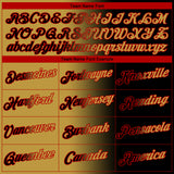 Custom Black Old Gold-Red Gradient Fashion Performance T-Shirt