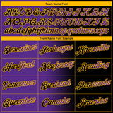 Custom Black Purple-Gold Gradient Fashion Performance T-Shirt