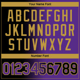 Custom Black Purple-Old Gold Gradient Fashion Performance T-Shirt