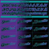 Custom Black Purple-Teal Gradient Fashion Performance T-Shirt