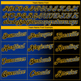 Custom Black Royal-Gold Gradient Fashion Performance T-Shirt