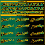 Custom Black Kelly Green-Gold Gradient Fashion Performance T-Shirt