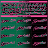 Custom Black Kelly Green-Pink Gradient Fashion Performance T-Shirt
