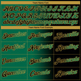 Custom Black Kelly Green-Old Gold Gradient Fashion Performance T-Shirt