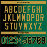 Custom Black Kelly Green-Old Gold Gradient Fashion Performance T-Shirt