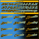 Custom Black Powder Blue-Gold Gradient Fashion Performance T-Shirt