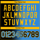 Custom Black Powder Blue-Gold Gradient Fashion Performance T-Shirt