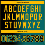 Custom Black Teal-Gold Gradient Fashion Performance T-Shirt