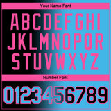 Custom Black Sky Blue-Pink Gradient Fashion Performance T-Shirt