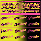 Custom Black Neon Yellow-Pink Gradient Fashion Performance T-Shirt