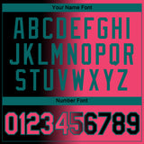 Custom Black Neon Pink-Teal Gradient Fashion Performance T-Shirt