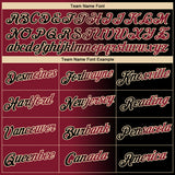 Custom Black Crimson-City Cream Gradient Fashion Performance T-Shirt